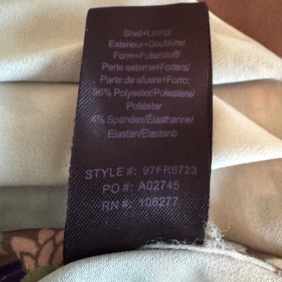 Hale Bob floral long-sleeved midi dress with gathered side and V neck. Sz small - Picture 9 of 9